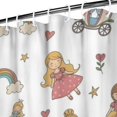 thumbnail image 3 of White Princess Castle Pattern Shower Curtain 72"x84" ,Bathroom Decorative Shower Curtains Set with 12 Hooks,Modern Waterproof Washable Shower Curtain, 3 of 6