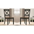 thumbnail image 2 of 2Pcs Dining Chairs Farmhouse Design Antique Oak / Antique Black Two-Tone X-Shaped Back Kitchen Dining Room Furniture, 2 of 4