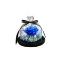 thumbnail image 1 of Preserved Flower Rose in Glass Dome Birthday Present for Women Blue 4.7×4.7×4.9in 1Pcs, 1 of 5