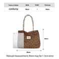 thumbnail image 3 of Large Capacity Corduroy Tote Bag, Ribbed Texture Soft Touch Shoulder Bag, Casual Street Style Underarm Handbag with Ribbon Print, Spring/Autumn Fashion for Women, 3 of 8