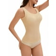 thumbnail image 4 of Women's Wide Strap Camisoles with Built-In Padded Bras Casual Tank Tops XL Beige, 4 of 5