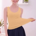 thumbnail image 4 of Hrsba Camisole Tops for Women,Sleeveless Summer Crew Neck Pajama Top with Non Removable Chest Pad Versatile Outer Wear Loungewear, 4 of 5