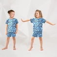 thumbnail image 5 of Blue Leopard Skin Pattern Summer Pajama Set Soft Cotton Short Sleeve Sleepwear 2PCS Pajama Sets Breathable Lounge Set Size 14Y, 5 of 7