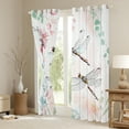 thumbnail image 3 of Manfei Rustic Dragonfly Blackout Curtains Set of 2 (52x84 Each),Retro Country Flower Window Curtains,Blue White Curtains and Drapes For Kids,Ultra Soft Home Decor, 3 of 6