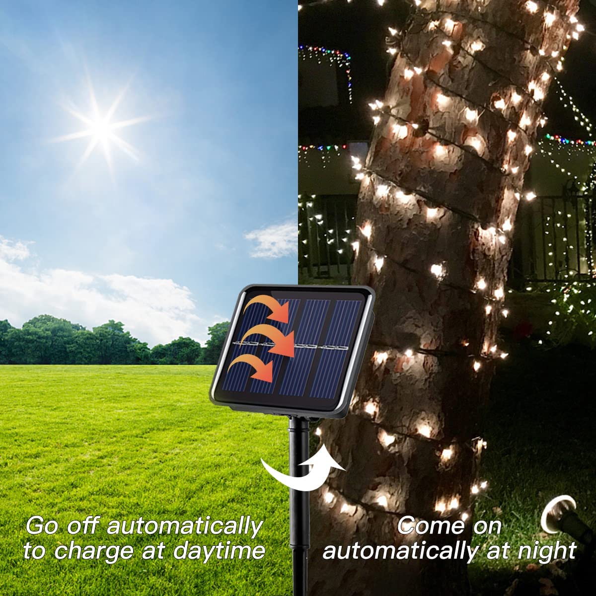 GooingTop 2-Pack Solar String Lights, 320 LED, 104.6 Ft photo 4