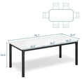 thumbnail image 2 of M optimized Farmhouse Dining Table for 6-8 People, Industrial Kitchen Table with Metal Frame & Chamfered Corners, Wood Tabletop for Dining Room, Breakfast Nook, Small Space, 2 of 7