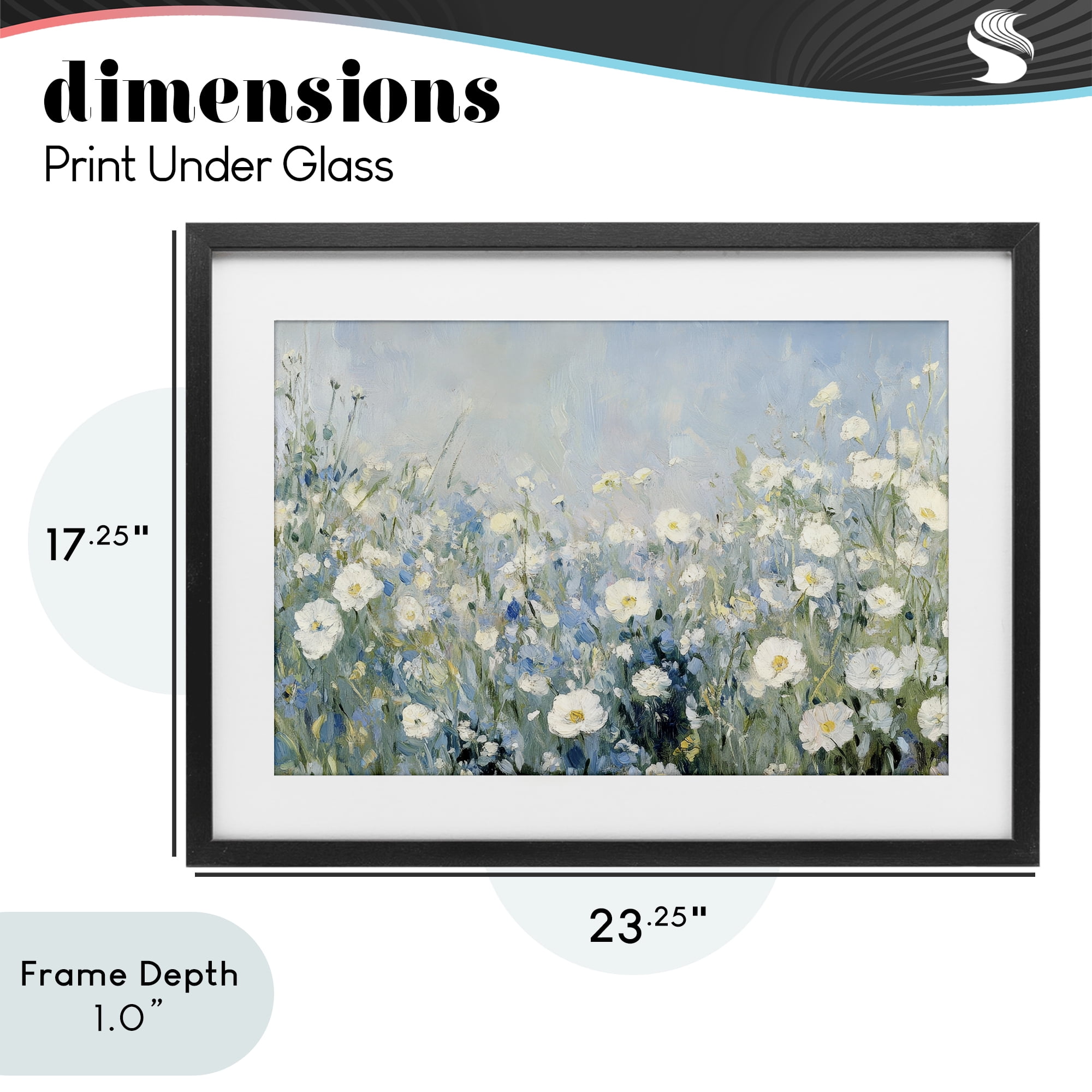 Stupell Industries Meadow Foliage Dream Black Framed Print Under Glass, design by Petal Prints Design