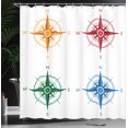 thumbnail image 4 of Ambesonne Vintage Shower Curtain, Colorful Compasses, 69"Wx84"L, Multicolor, 4 of 5