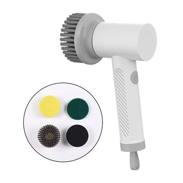 Cepillo de limpieza eléctrico, depurador de baño de para piso, cocina, ventana, plato Blanco perfecl Fregadora giratoria eléctrica