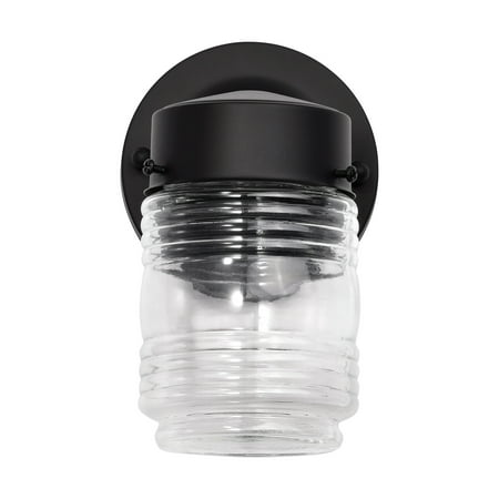 

Satco (62-1573) 8 Watts 1 Light; Porch; Wall; Mason Jar Fixture; 3000K; Black Finish With Clear Glass For Farmhouse Corridor Staircase Loft Black Warm White Led 8W Mason Jar 3000K (8 Pack)