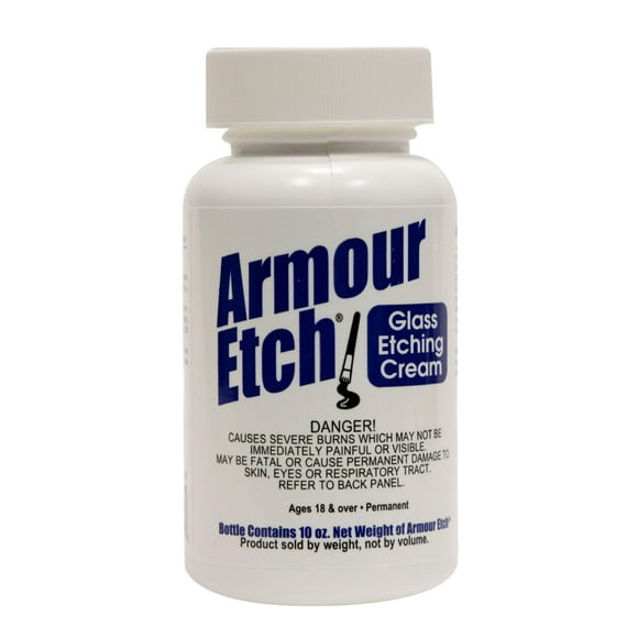 Armour Etch Glass Etching Cream - Create Stunning Designs on Glass Surfaces - Etching Cream for Glass by Armour Products - 10 oz Net Weight