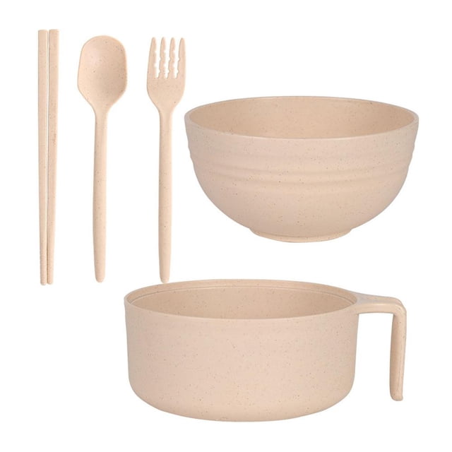 TQEHS Juego de 5 cuencos para ramen para microondas, cuenco para fideos ramen, cuenco para ramen apto para microondas, juego de cuencos para ramen con palillos, cuchara, tenedor, cuenco para cocinar r
