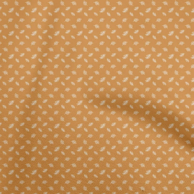oneOone Rayon Orange Fabric Leaves Sewing Material Print Fabric By The Yard 56 Inch Wide