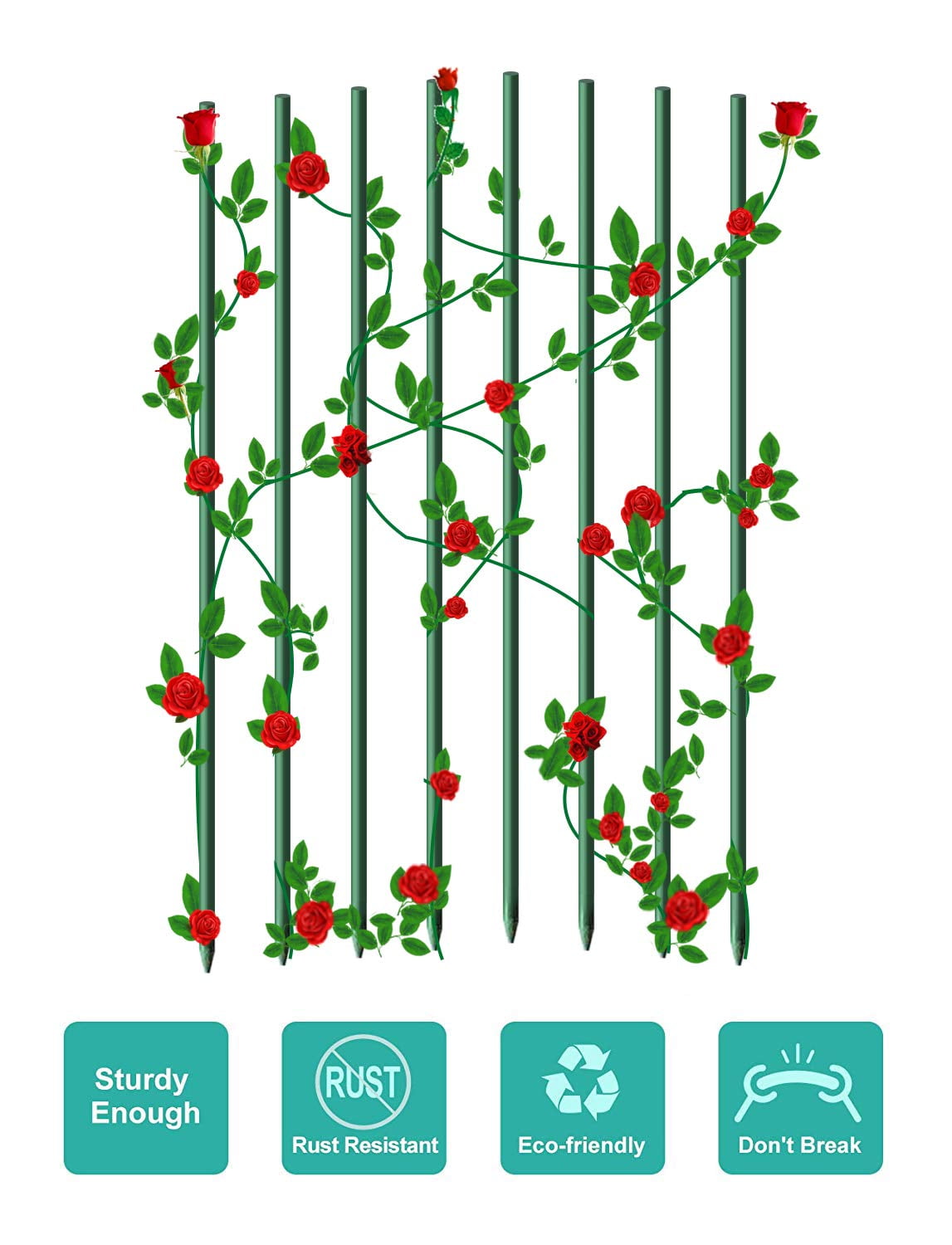 summer flower Garden Stakes 60 inch 5ft Steel Plant Stakes with Plastic Coated for Tomato Plants Cage Snow Fence Cucumber Support Pack of 20 summer flower Garden Stakes 60 inch 5ft Steel Plant Stakes with Plastic Coated for Tomato Plants Cage Snow Fence Cucumber Support Pack of 20