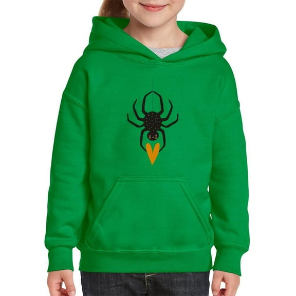 Funny Cute Spider W Heart Hoodie Juniors -Image by Shutterstock, Medium