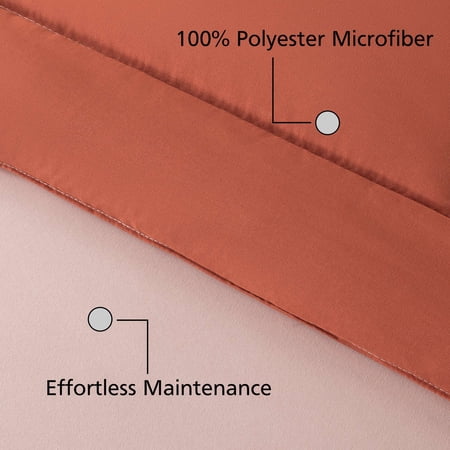MAINSTAYS ALL IN ONE REVERSIBLE COMFORTER AND SHEET SET, 7-PIECE, FULL, PINK BLUSH