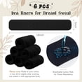 thumbnail image 2 of 6 Pcs Cotton Bra Liners Boob Sweat Pads 3 Layer Rectangle Under Bra Pads Sweat Liners for Women Sweating Supplies Black, 2 of 6