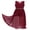 Burgundy, variant on Alvivi Kids Flower Girls Wedding Bridesmaid Chiffon Formal Long Dress Romper Maxi Split Dresses