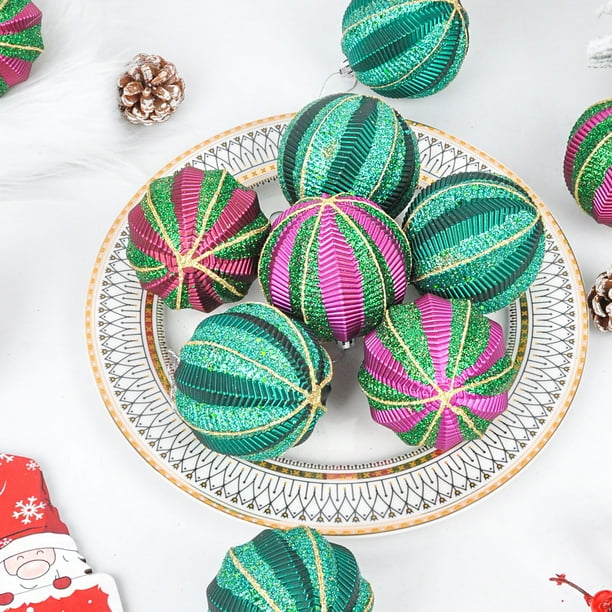 Christmas Ball Decoration Pendant Plastic Powder Ball Painted Ball Christmas Tree Ornaments Hollow Ball