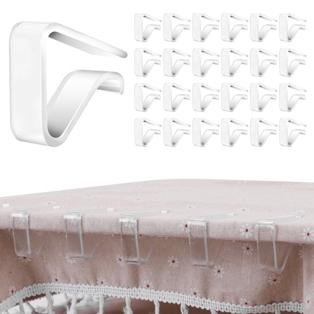24 Piezas Clips Transparentes Para Mantel Soportes Para Cubiertas De Mesa De Plástico Duradero Abrazaderas Transparentes A Prueba De Viento Para Asegurar Manteles Fiestas En Interiores Y Exteriores Bo