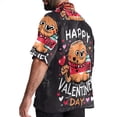 thumbnail image 3 of Valentine's Day Font Men's Casual Short Sleeve Printed Button Down Spread Collar Tops Summer Beach Shirts Unisex, 3 of 6