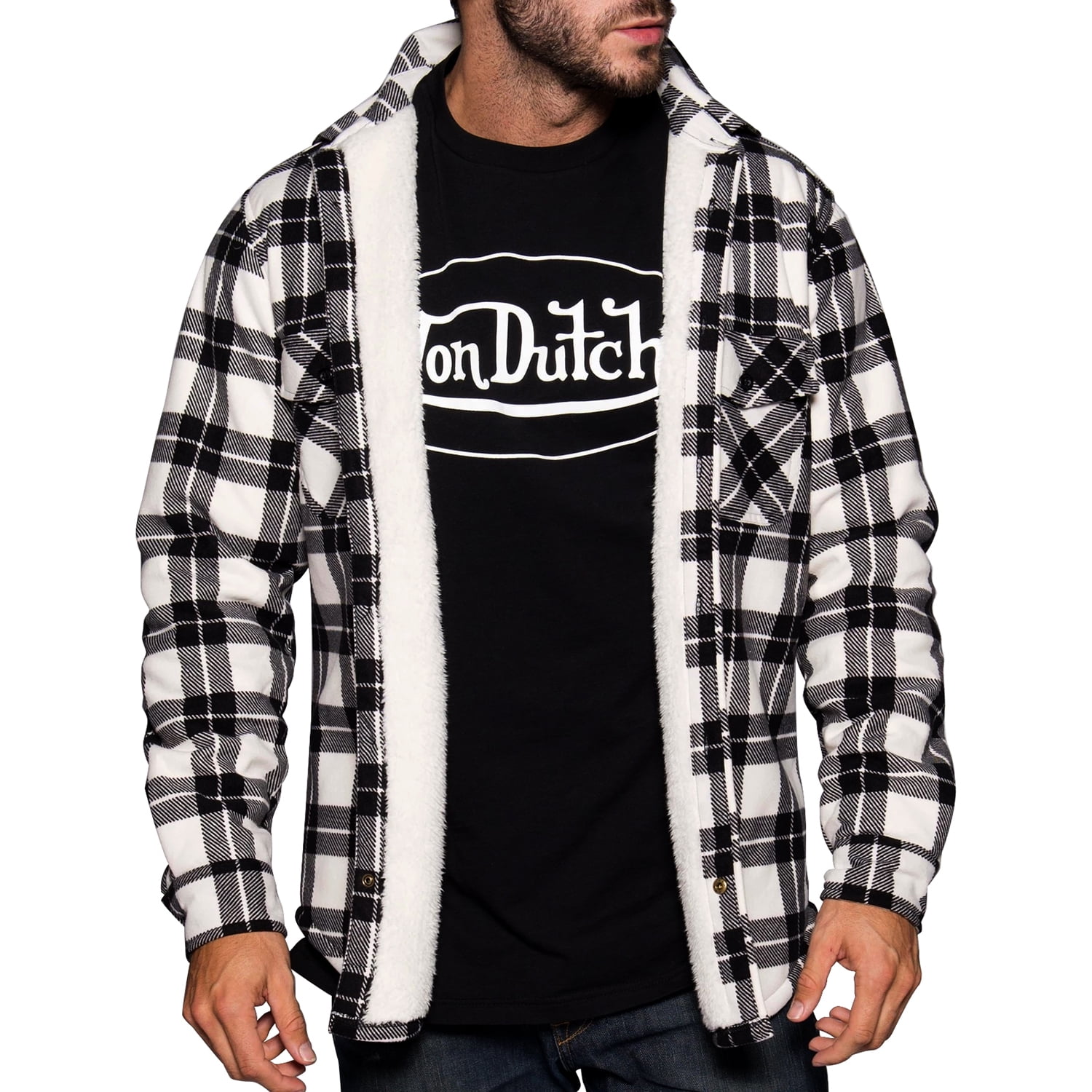 fleece lined flannel shirt with hood