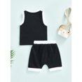 thumbnail image 4 of Franhais Baby Infant Two Piece Set, Sleeveless Contrast Color Vest Tops Elastic Waist Drawstring Shorts, 4 of 7