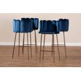 thumbnail image 6 of Baxton Studio Kaelin Luxe and Glam Navy Blue Velvet Fabric Upholstered and Rose Gold Finished 4-Piece Bar Stool Set, 6 of 7