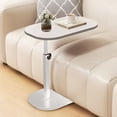 thumbnail image 6 of SPOKKI Adjustable TV Tray Table Side Table Tray, C Table End Table, Bamboo Table, 360°Swive Adjustable Height Tray Table for Bed or Sofa, Living Room, Bedroom TV Tray Table with Phone and Tablet, 6 of 6