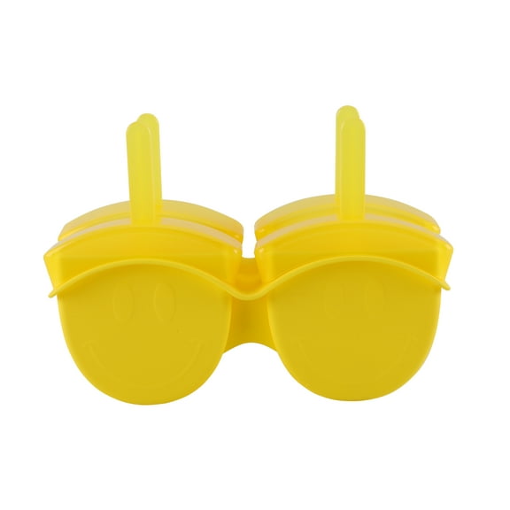 Smiley Face Silicone Ice Pop Molds-4 Cavity Yellow
