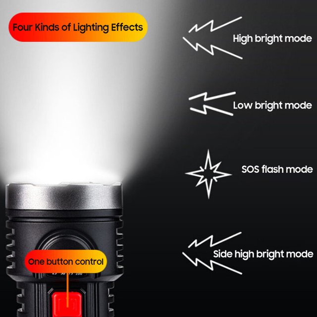 Linterna de carga USB portatil super brillante para exteriores LED COB Linterna de alta calidad con cuatro modos de iluminacion Flash SOS Bateria de litio incorporada a prueba de agua para acampar Sen esquí esquí Gafas de esquí