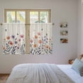thumbnail image 3 of Spring Floral Kitchen Curtain for Berdoom Living Room Cafe 54 Inch Length, Elegant Pastoral Flowers Watercolor Botanical Tiers Curtains Light Filtering Drapes Window Treatment 2 Panels 52"Wx54"L, 3 of 8