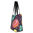 thumbnail image 4 of Easygdp Donuts1 Stylish Canvas Handbag Shoulder Tote Bag, Shopping Bag with Zip, Suitable for Buying Groceries, Office, Fitness, 4 of 9