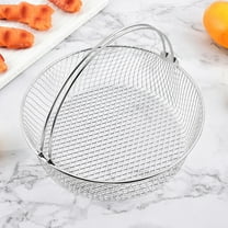 304 Stainless Steel Air Fryer Basket | Round Mesh Steamer Rack with Double-Ear Handles | Multi-Purpose Grill & Dehydration Rack | 10.6" Food-Grade Filter Basket for Air Fryers & Steamers