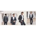 thumbnail image 3 of Cloudstyle Men's Solid Color Single-Breasted One-Button Suit Set (Jacket + Pants) with Side Vents - Slim Fit Spring Formal Wear Two-Piece, 3 of 15