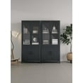 thumbnail image 2 of Manhattan Comfort Jodie Bookcase from Engineered Wood in Gray - Set of 2, 2 of 11