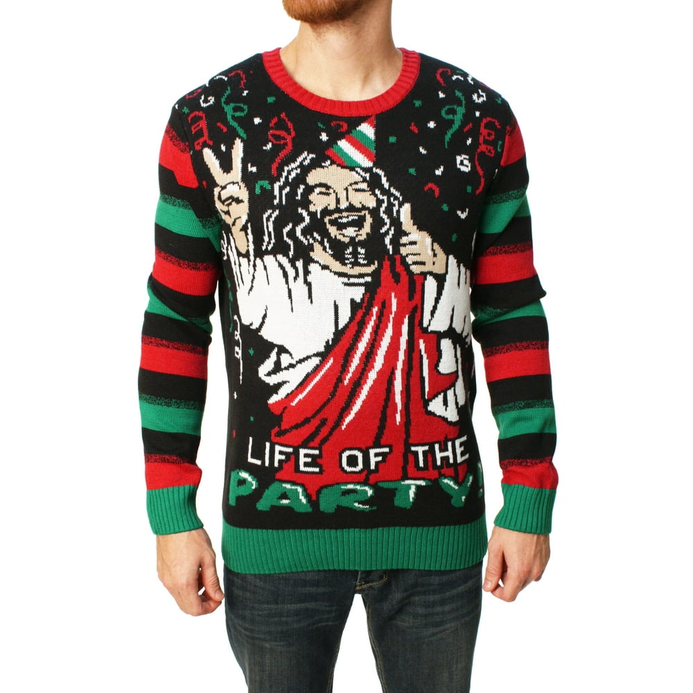 Ugly Christmas Sweater - Ugly Christmas Sweater Men's Jesus Is The Life ...