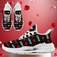 thumbnail image 3 of Coolcustomize Women's Fashion Tennis Shoes | Black "LOVE" & Heart Print, Comfortable Lightweight Sport Shoes, Lace-up Couple Shoes, All-season, Fabric Upper & Insole, EVA Sole, Wide Fit Sneakers, 3 of 8