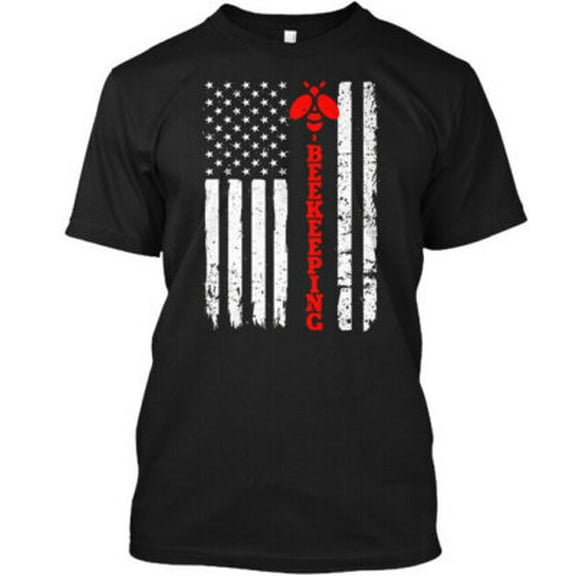 Velto Beekeeping Usa American Flag Bees - T-Shirt Made in the USA All Size S-5XL