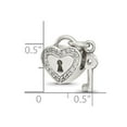 thumbnail image 2 of 11.2mm 925 Sterling Silver Reflections Cubic Zirconia Love Heart Lock With Key Bead Charm Pendant Necklace for Women, 2 of 2