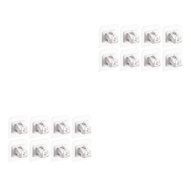 Soportes de barra de cortina Inteprter 8 Piezas ABS Blanco