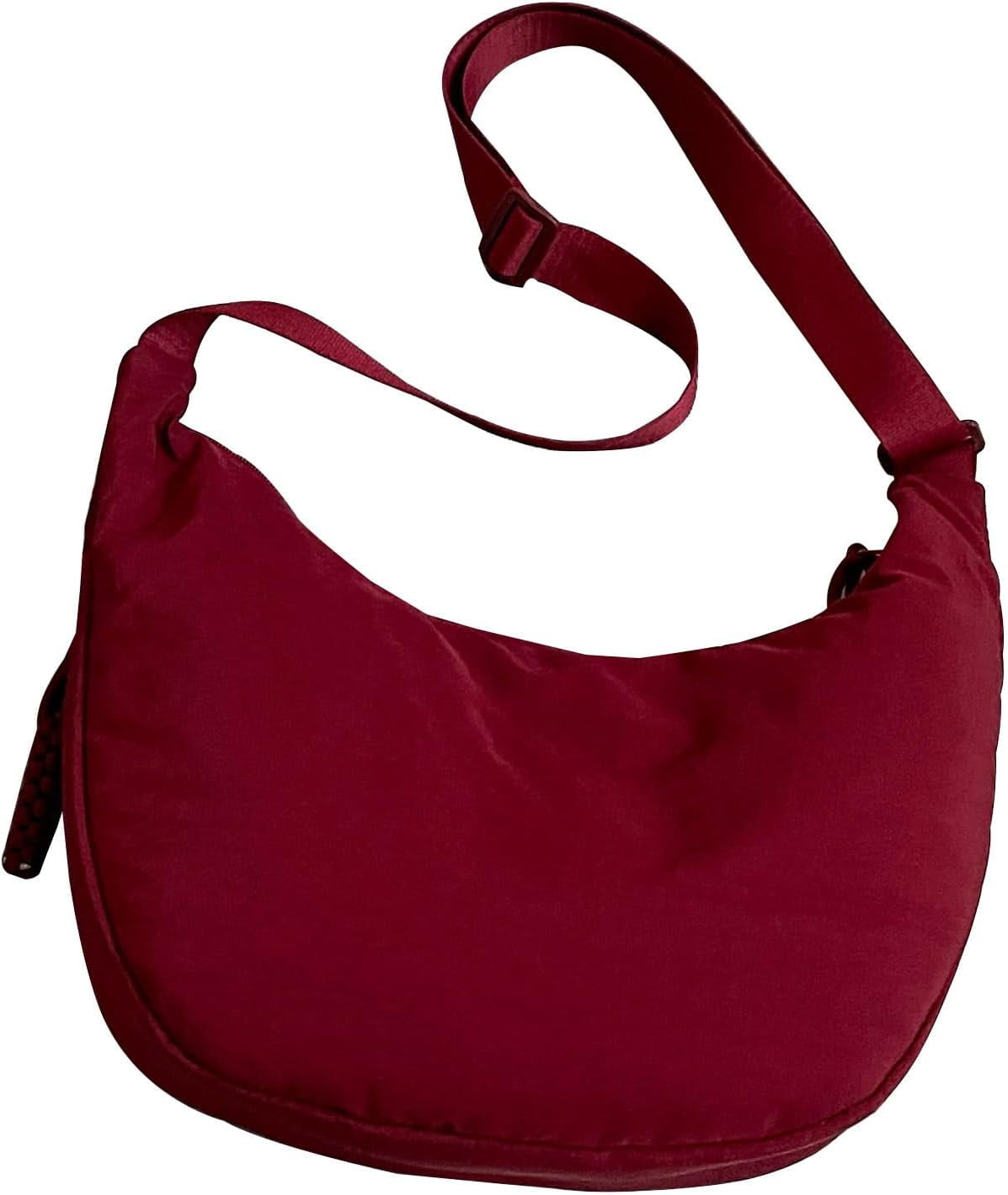 Crescent Bag for Women Men Nylon Crossbody Bags Multi-Pocket Sling Bag Roomy Hobo Bags Moon Bag Slouchy Dumpling Bag