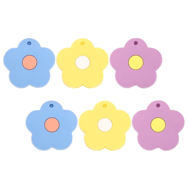 OULII 6Pcs Cute Key Covers Caps Blue Flower For House Keys With Scratch Protection