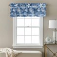 thumbnail image 3 of Navy Blue Coastal Valance Curtain Nautical Starfish Coral Shell Vintage Window Valances Rod Pocket Short Curtains Window Treatments for Kitchen Bedroom Bathroom Laundry 56" x 16", 3 of 9