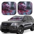 thumbnail image 1 of Bingfone Gothic Red Skull Cemetery Windshield Sun Shade 2-Piece Foldable Car Front Window Sunshade for Most Sedans SUV Truck-Large, 1 of 6