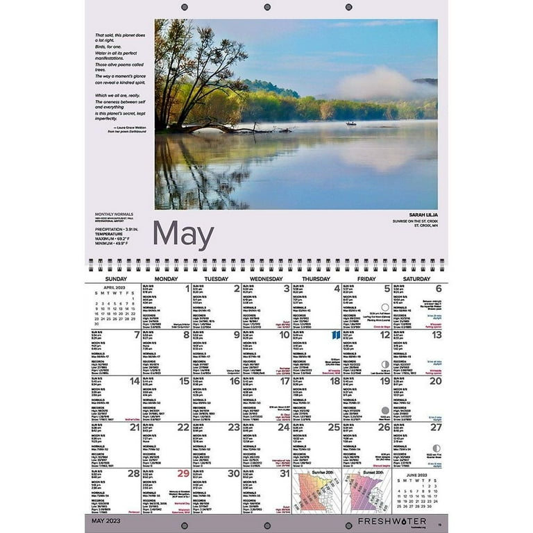 Freshwater Society, Minnesota Weatherguide 2023 Wall Calendar - Walmart.com
