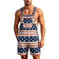 thumbnail image 3 of American Flag Bib Overalls Shorts for Men Loose Fit Patriotic Coveralls USA Print Casual Summer Festival Jumpsuit for Independence Day Celebration, 3 of 6