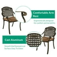 thumbnail image 2 of VIVIJASON 2-Piece Outdoor Cast Aluminum Cushioned Chairs, Patio Armrest Dining Chairs with Seat Cushions for Garden, Poolside, Backyard, Antique Bronze, 2 of 7