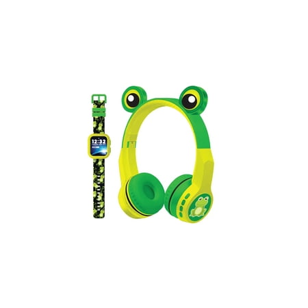 Kids Smartwatch with Bluetooth headphones Frog Light Up Eyes Headphones