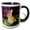 Black/White, variant on 3drose, Rabbit, 11oz Two-tone Black Mug